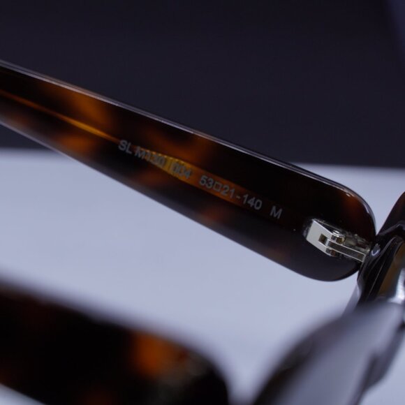 Saint Laurent SLM130 004 Rectangle Sunglasses - Havana/Nicotine - Picture 9 of 11